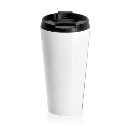 Watcher 2 Portrait Travel Mug – Wildlife Charcoal Art, Stainless Steel