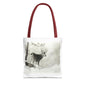 First Snow Tote Bag – All-Over Print Wildlife Art, 13"×13"