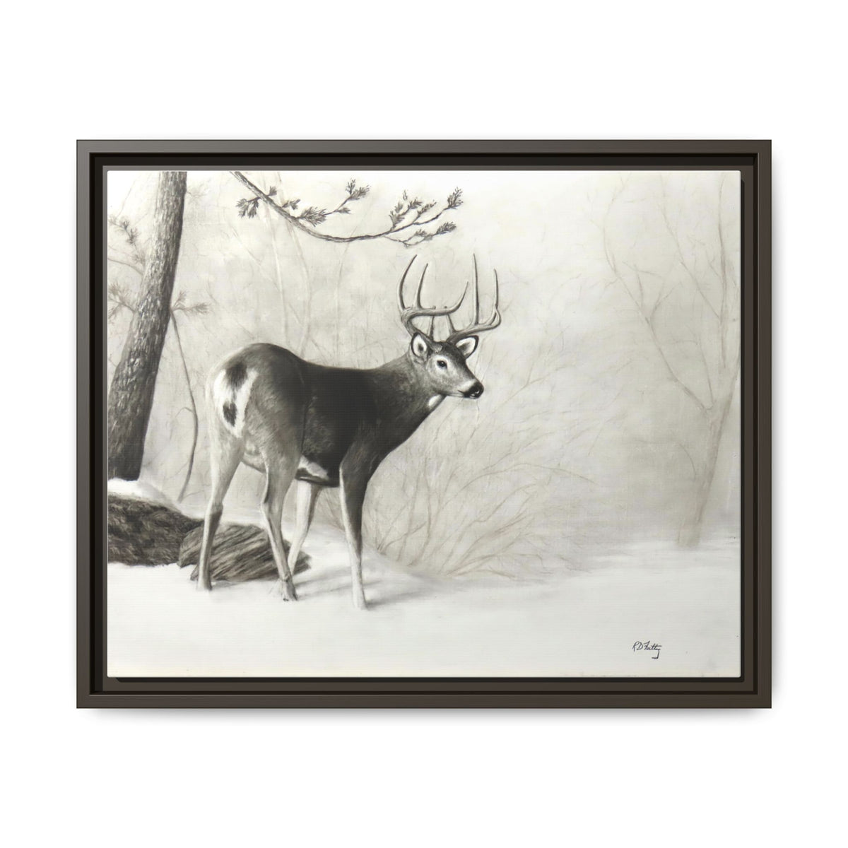 First Snow Matte Canvas, Framed (Multi-color)