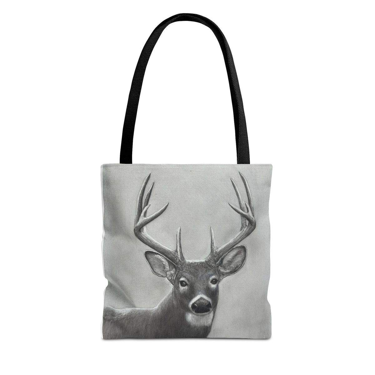Watcher 1 Art Tote Bag – All-Over Print, Wildlife Deer Artwork, 13"×13"