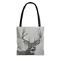 Watcher 1 Art Tote Bag – All-Over Print, Wildlife Deer Artwork, 13"×13"