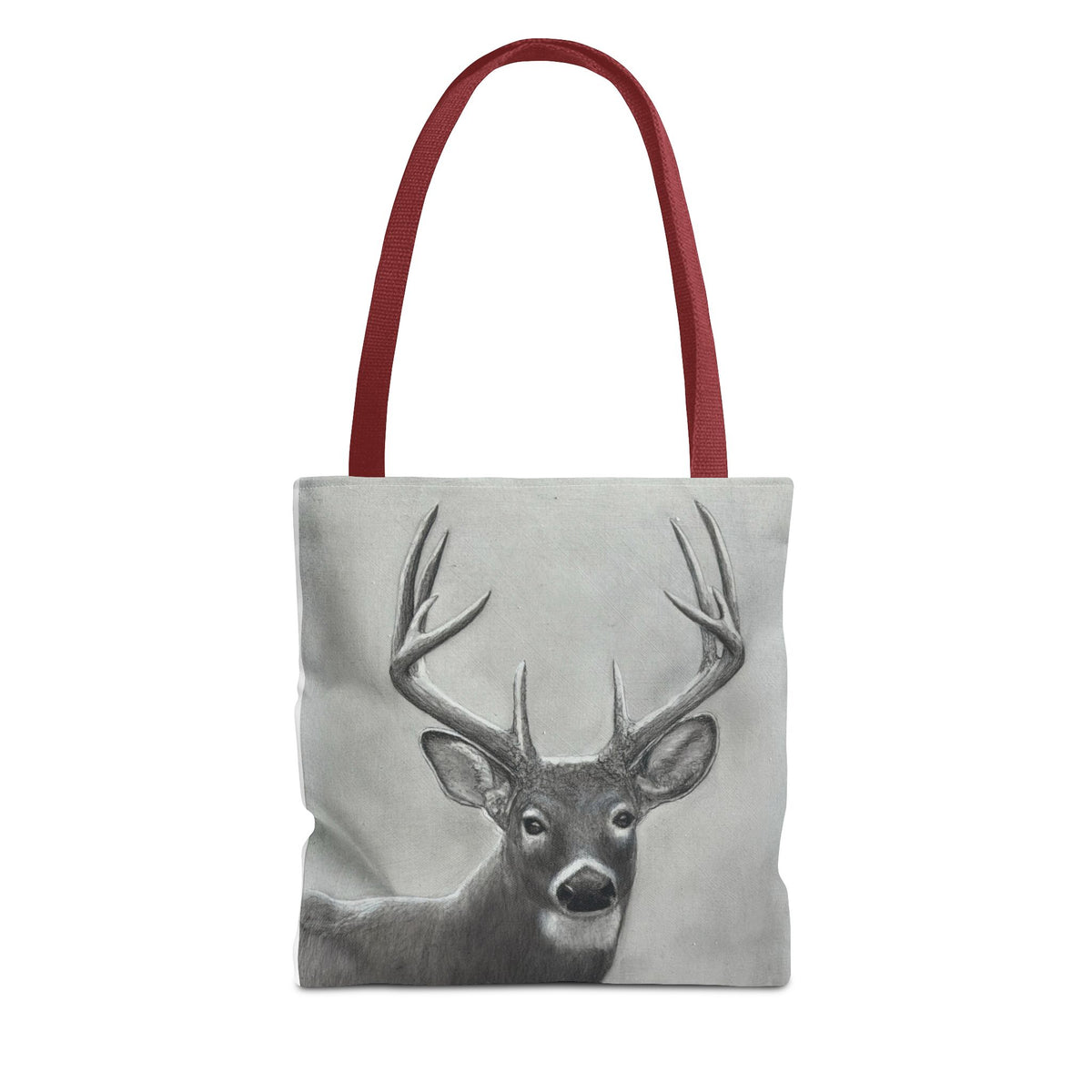 Watcher 1 Art Tote Bag – All-Over Print, Wildlife Deer Artwork, 13"×13"