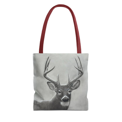 Watcher 1 Art Tote Bag – All-Over Print, Wildlife Deer Artwork, 13"×13"