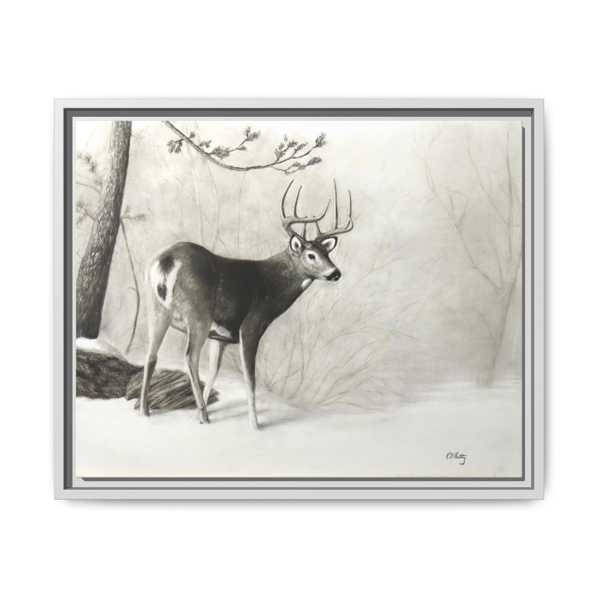 First Snow Matte Canvas, Framed (Multi-color)
