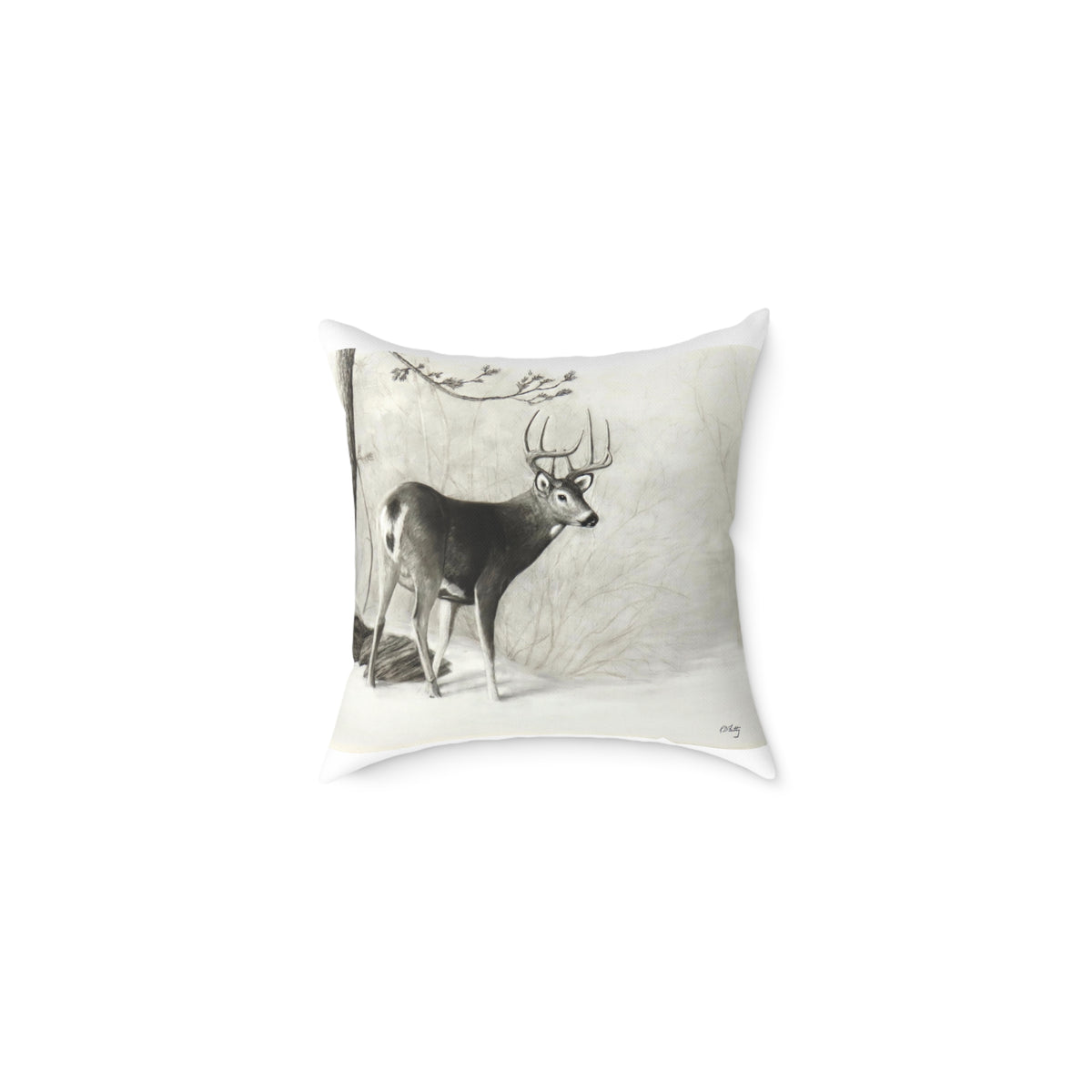 First Snow Square Poly Canvas Pillow