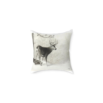First Snow Square Poly Canvas Pillow