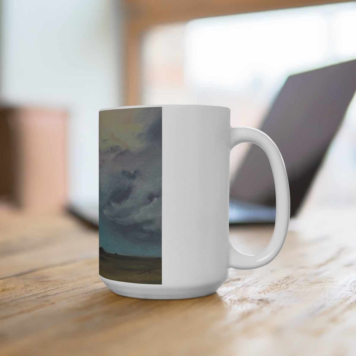 Prairie Storm Art Mug – Seascape Landscape Painting, 15oz