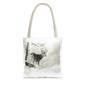 First Snow Tote Bag – All-Over Print Wildlife Art, 13"×13"