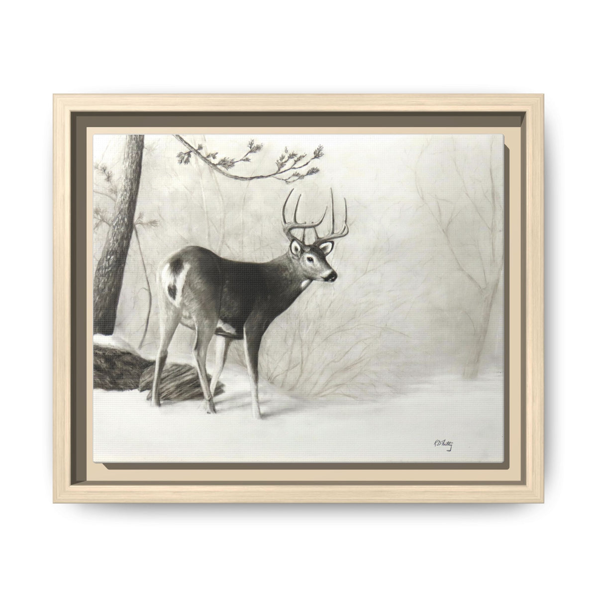First Snow Matte Canvas, Framed (Multi-color)
