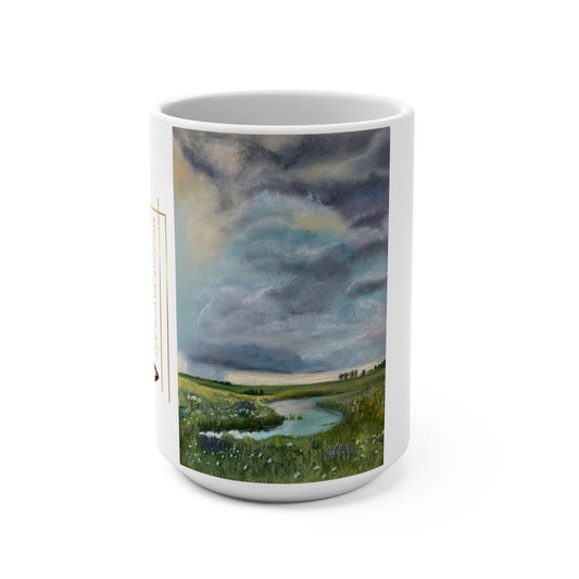 Summer Rain Coming In Art Mug – Nebraska Landscape Painting, 15oz