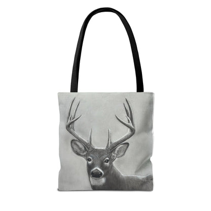 Watcher 1 Art Tote Bag – All-Over Print, Wildlife Deer Artwork, 13"×13"