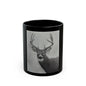 Watcher 2 Art Mug – Wildlife Deer Drawing, Black 11oz