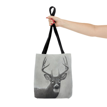 Watcher 1 Art Tote Bag – All-Over Print, Wildlife Deer Artwork, 13"×13"