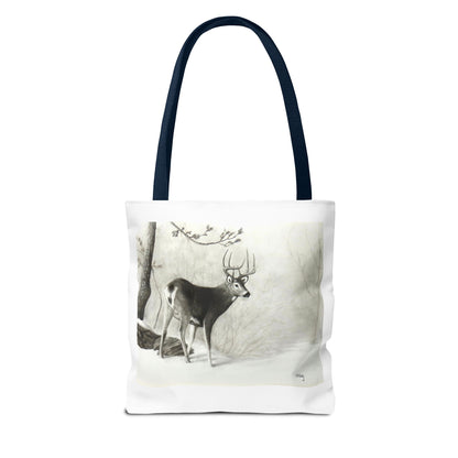 First Snow Tote Bag – All-Over Print Wildlife Art, 13"×13"