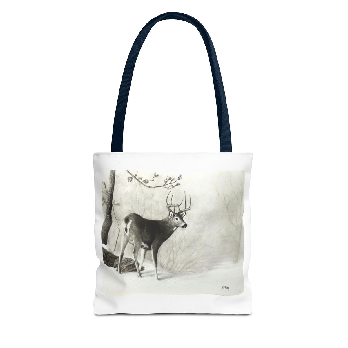 First Snow Tote Bag – All-Over Print Wildlife Art, 13"×13"