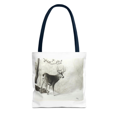 First Snow Tote Bag – All-Over Print Wildlife Art, 13"×13"