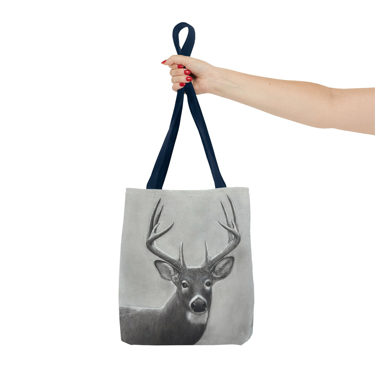 Watcher 1 Art Tote Bag – All-Over Print, Wildlife Deer Artwork, 13"×13"