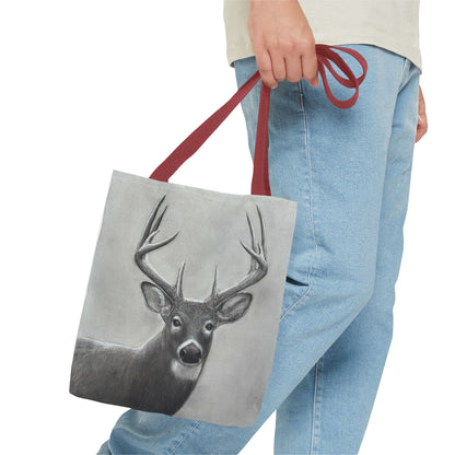 Watcher 1 Art Tote Bag – All-Over Print, Wildlife Deer Artwork, 13"×13"