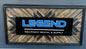 Legend Equipment Rental & Supply custom business sign – all-wood laser-cut geometric design